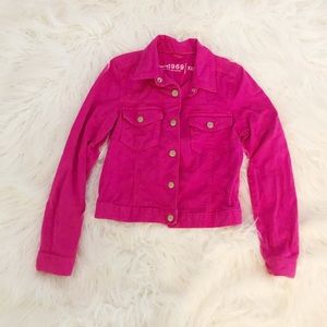 Girls hot pink jean jacket